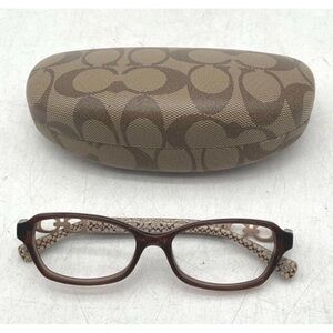 Coach Brown Glasses with Patterned Case no lenses